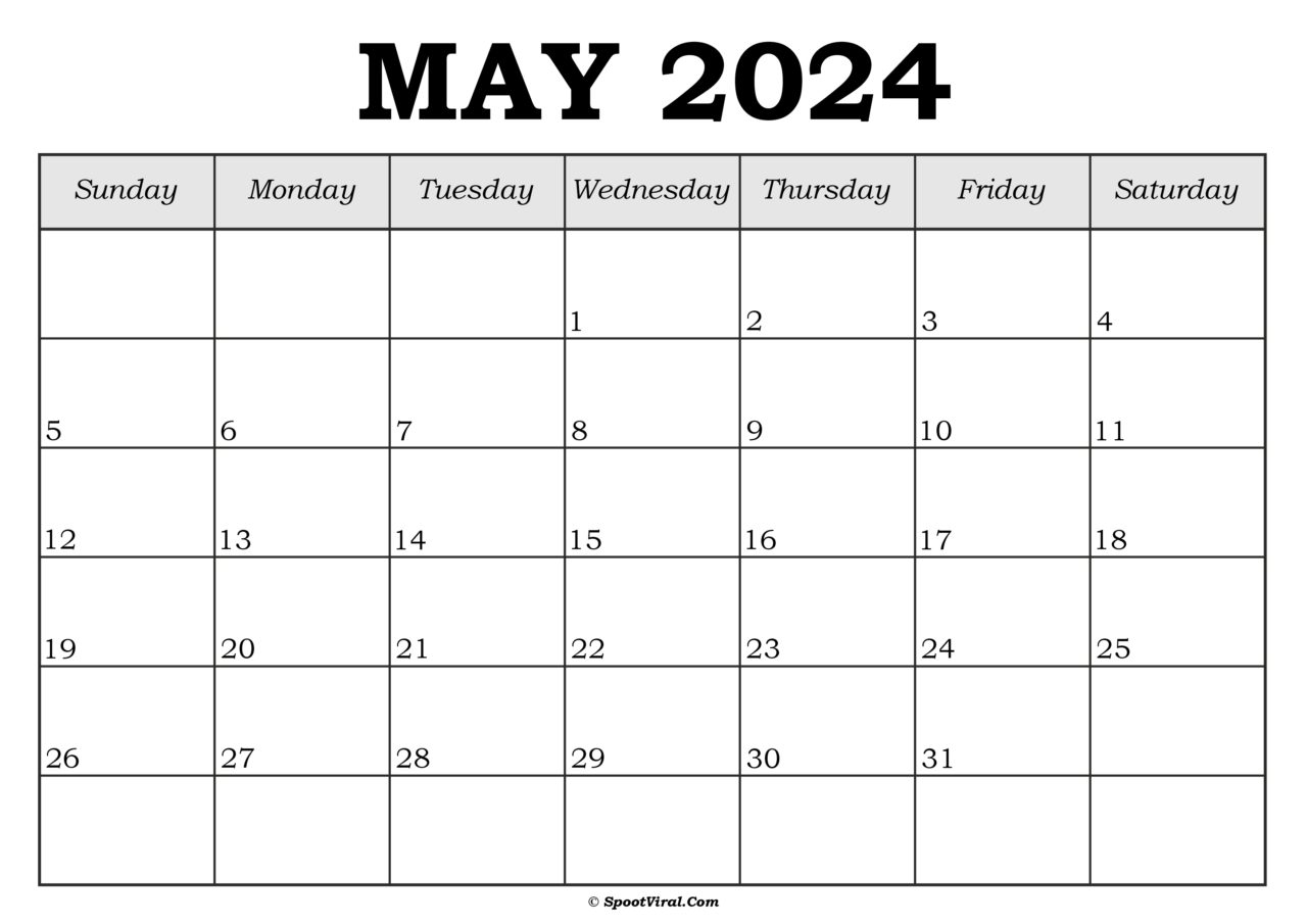 Free May 2024 Calendar Printable