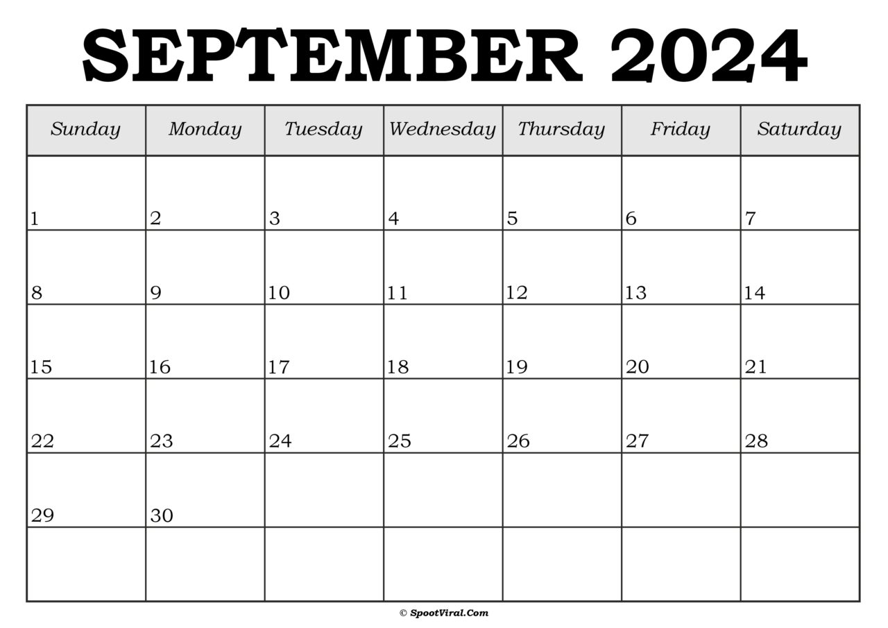 Free September 2024 Calendar Printable