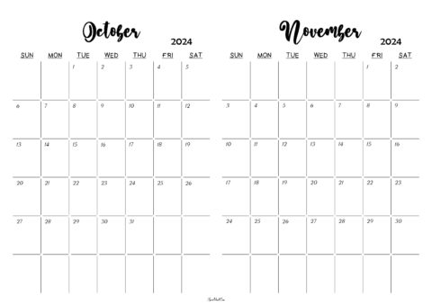 October November 2024 Calendar Templates - SpootViral