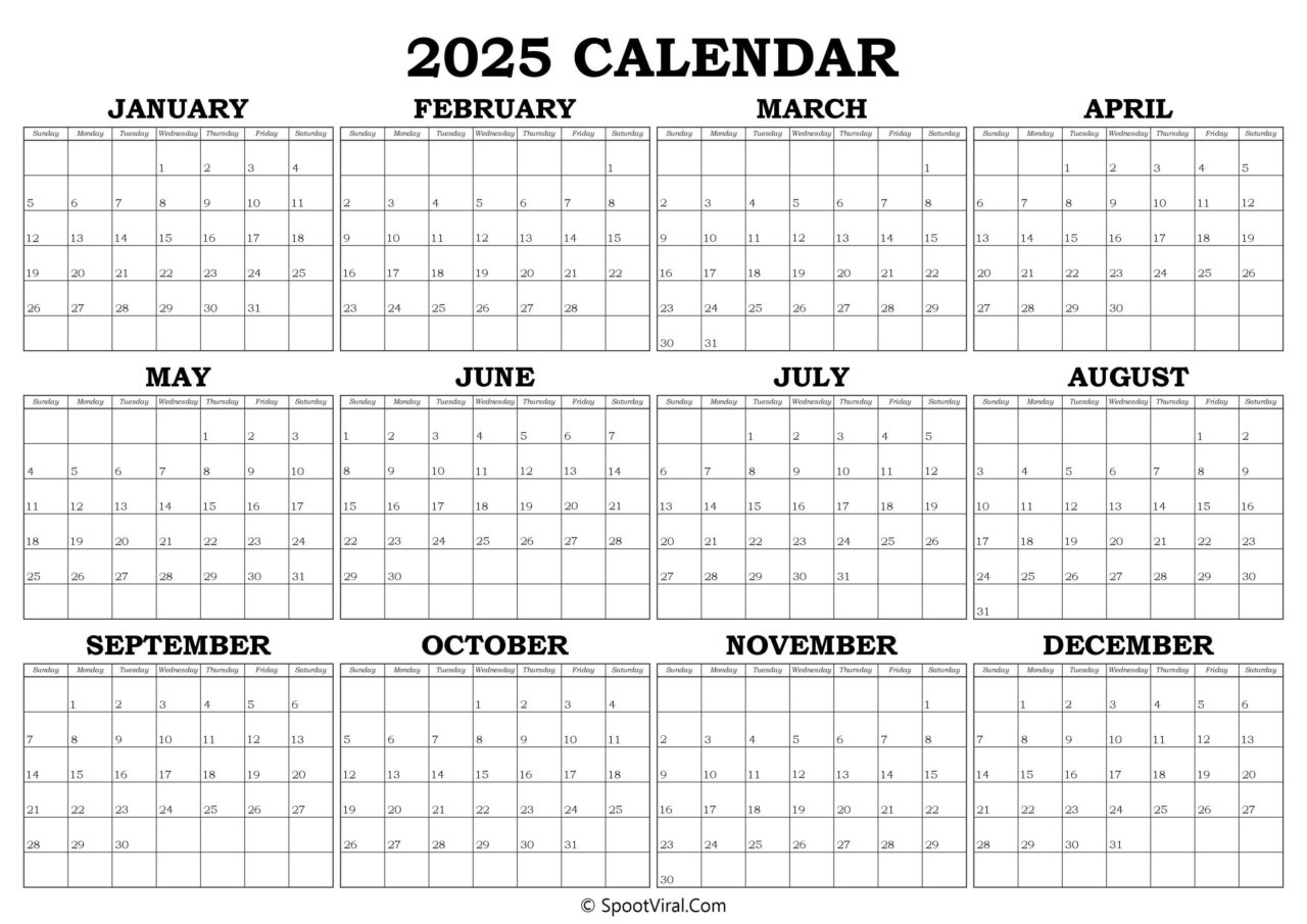 2025 Yearly Calendar Latest Calendar Printable Templates