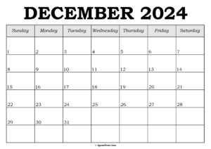 December 2024 Calendar Template