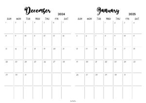 December 2024 January 2025 Calendar