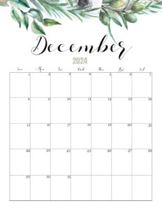 December Calendar 2024 Cute