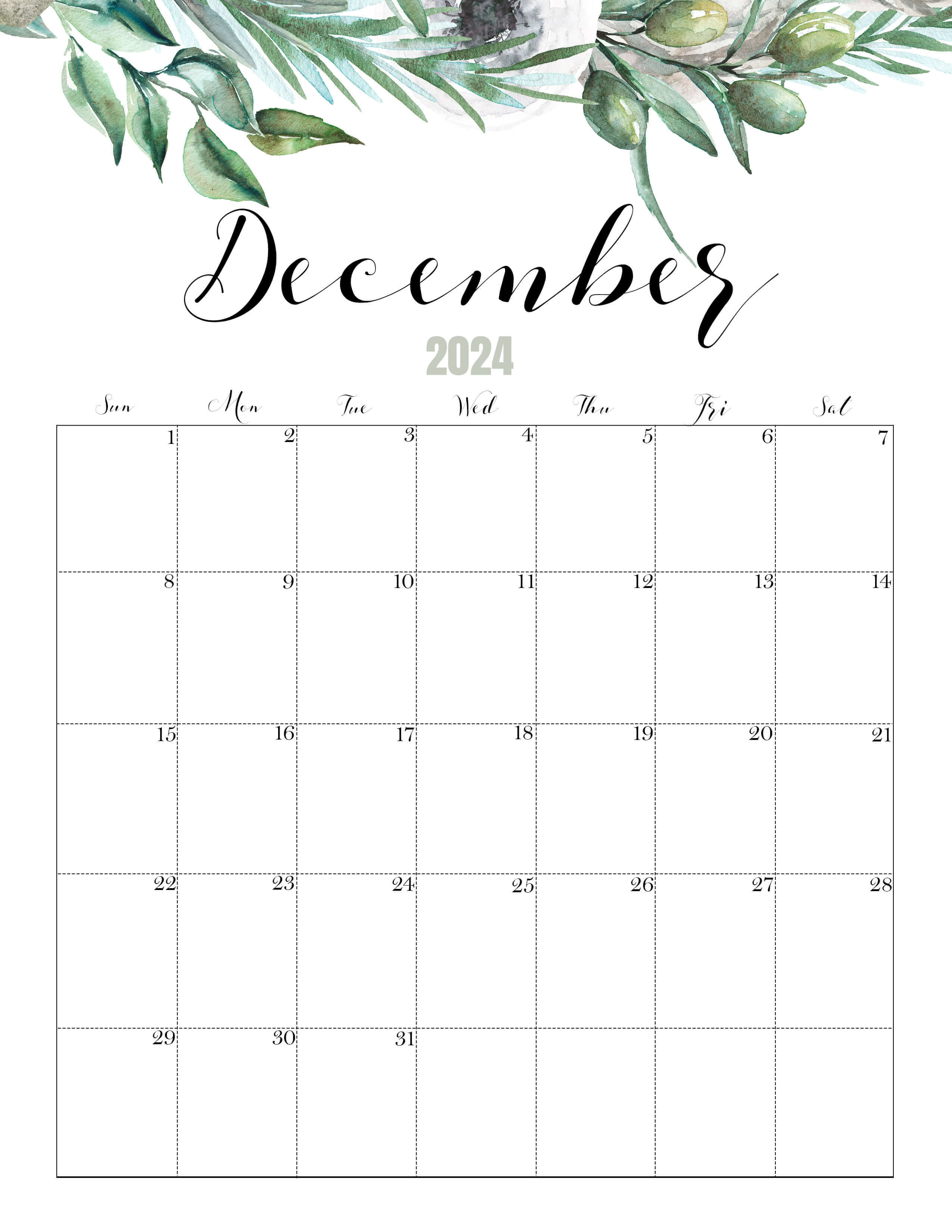December Calendar 2024 Cute