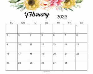 February 2025 Calendar Cute