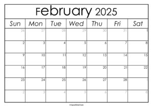 February 2025 Calendar Printable