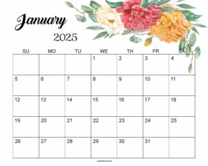 January 2025 Calendar Cute