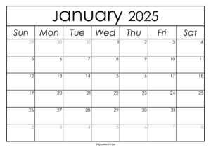 January 2025 Calendar Printable