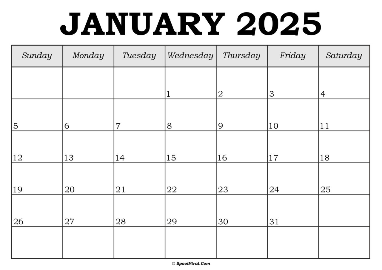 January 2025 Calendar