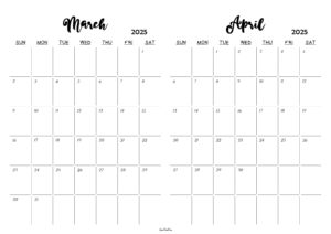 March April 2025 Calendar