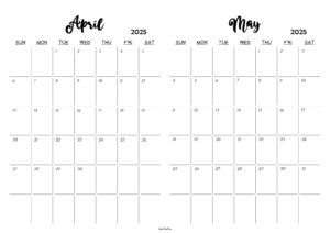 April May 2025 Calendar