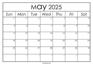 May 2025 Calendar Printable