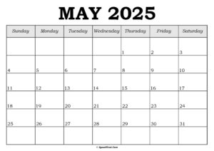 May 2025 Calendar Template