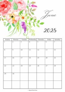 June 2025 Calendar Floral