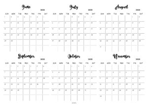 June to November 2025 Calendar