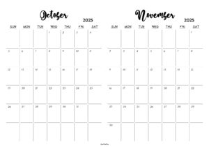 October November 2025 Calendar