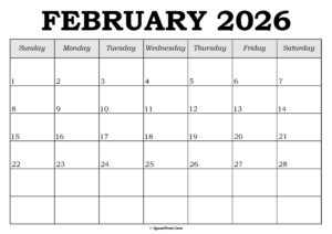 February 2026 Calendar Template