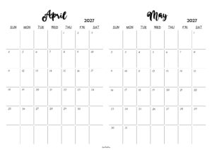 April May 2027 Calendar
