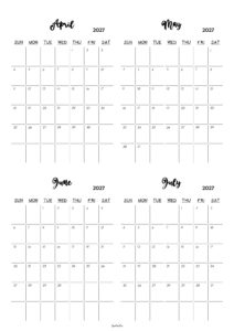 April to July 2027 Calendar