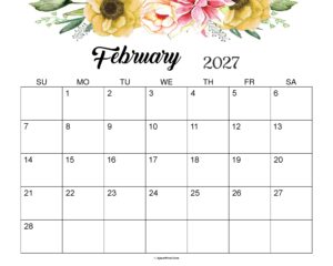 February 2027 Calendar Cute