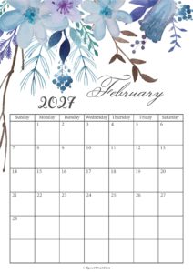 February 2027 Calendar Floral