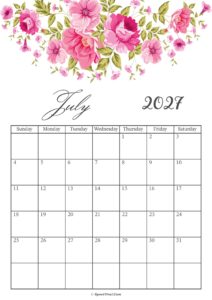July 2027 Calendar Floral