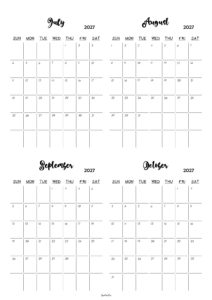 July to October 2027 Calendar