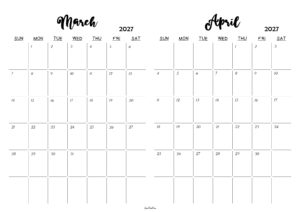 March April 2027 Calendar
