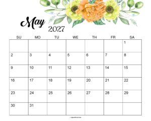 May 2027 Calendar Cute
