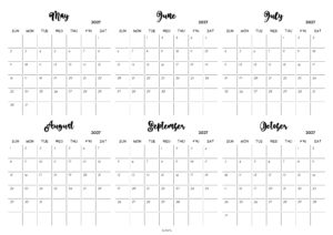 May to October 2027 Calendar