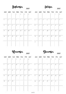 September to December 2027 Calendar